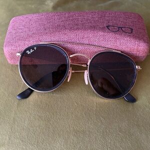 Ray-Ban Gold Frame Sunglasses with brown Case… scratch free!